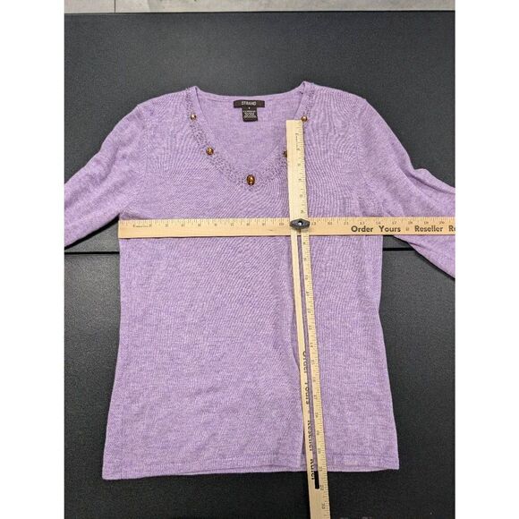 Strand V-Neck Purple/Pink Long Sleeve Sweater Women's Small - Picture 5 of 5